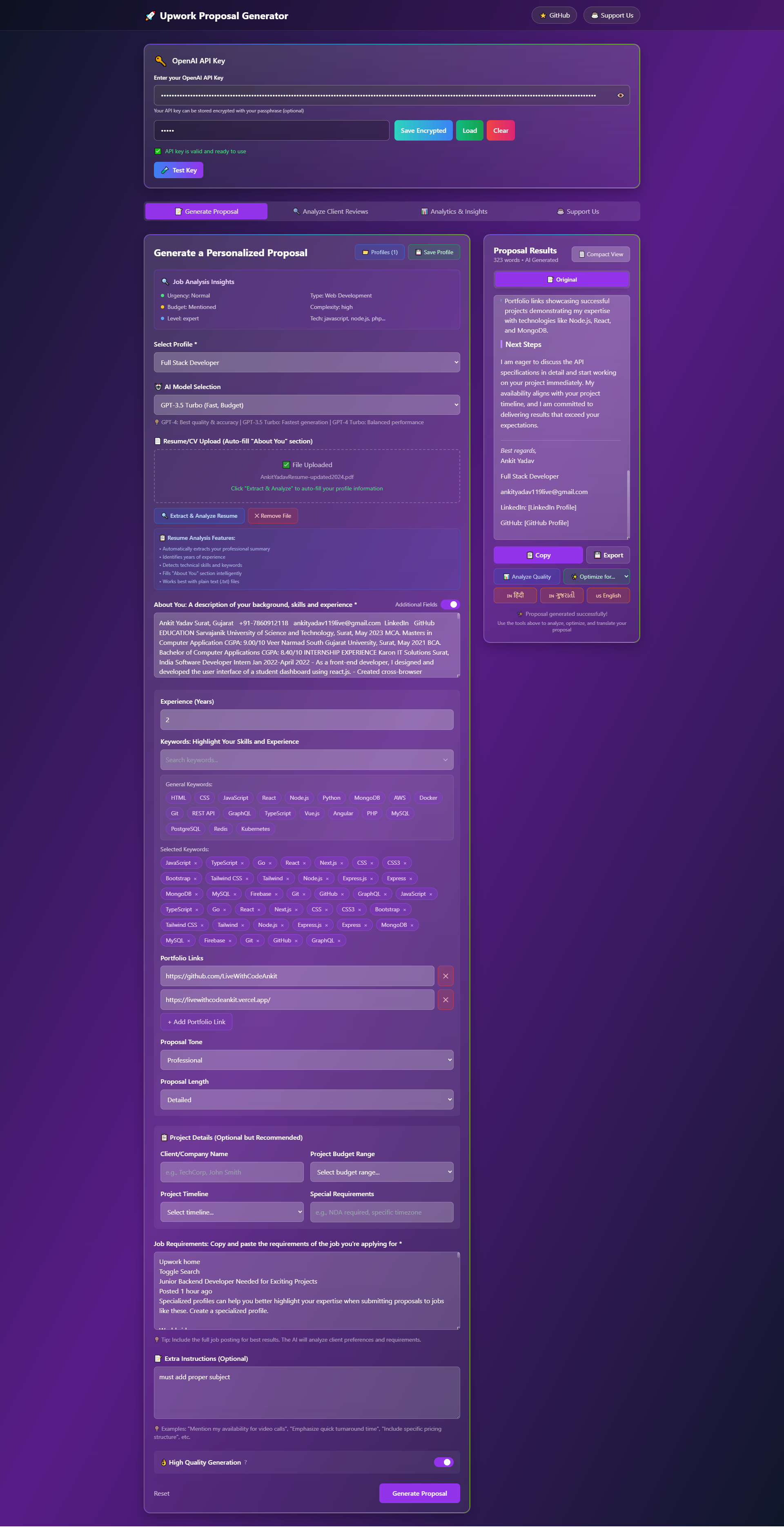 AI-Driven-Upwork-Proposals-Tool Preview